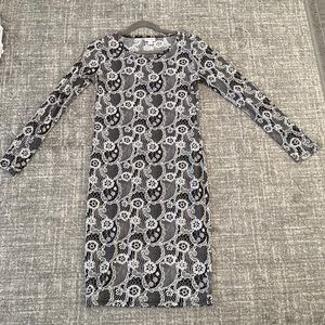 LulaRoe Debbie Lace Print Long Sleeve Dress